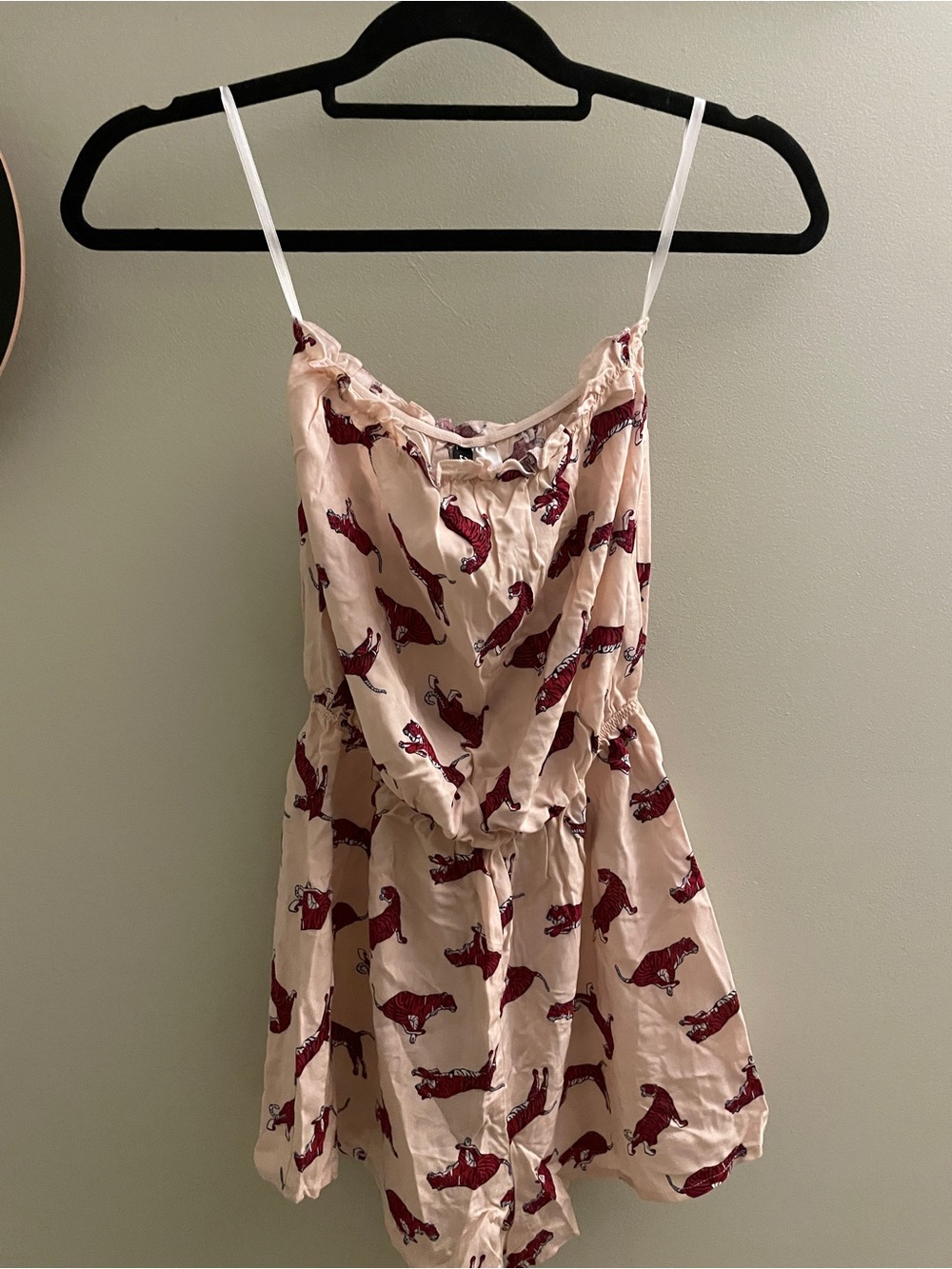 H&M Light Pink Romper with Tiger Print